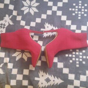 Aldo Red Pull On Sock 4 Inch Heel Booties Size 6.5